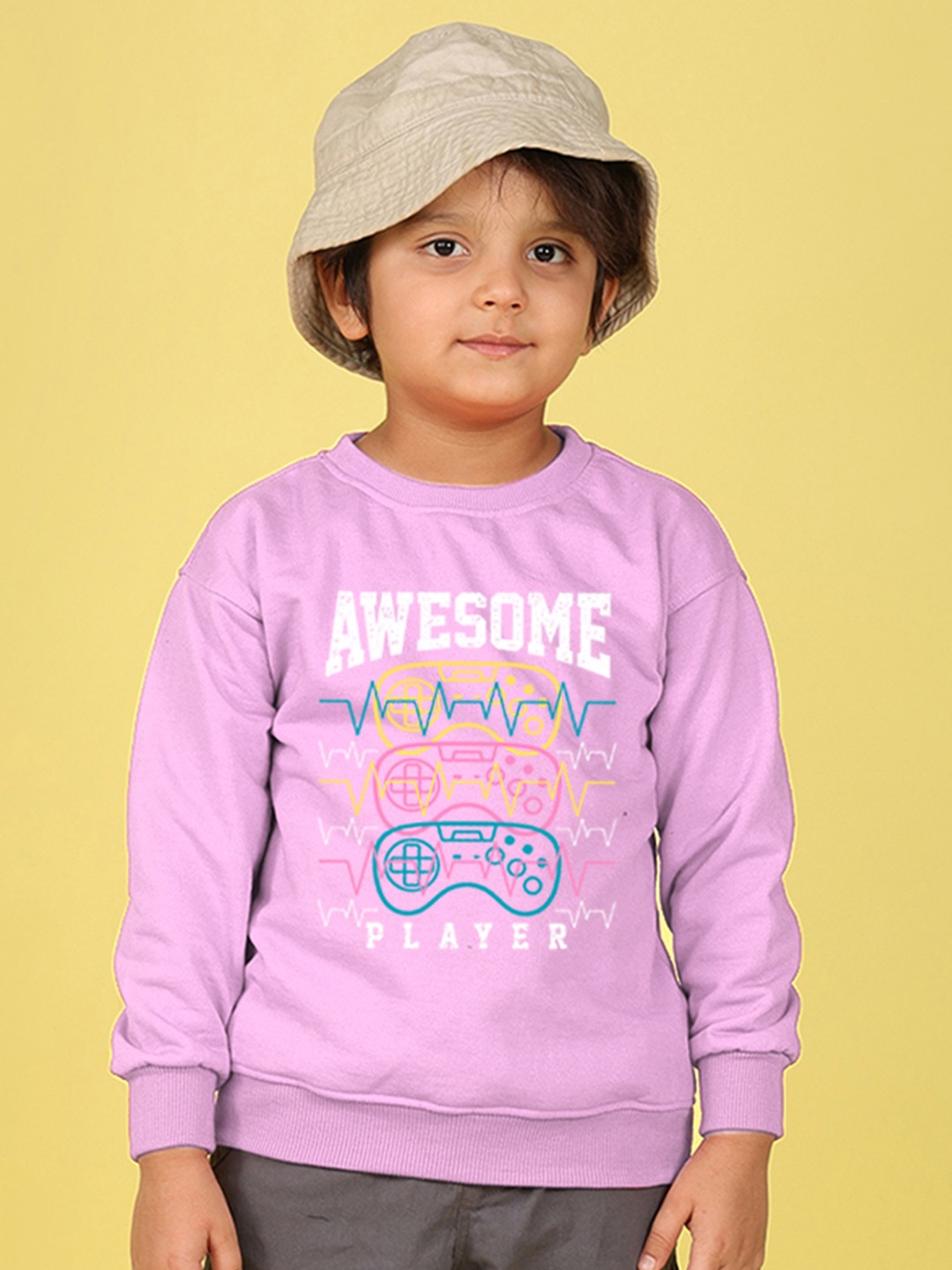 

NUSYL Kids Typography Printed Oversized Sweatshirt, Purple