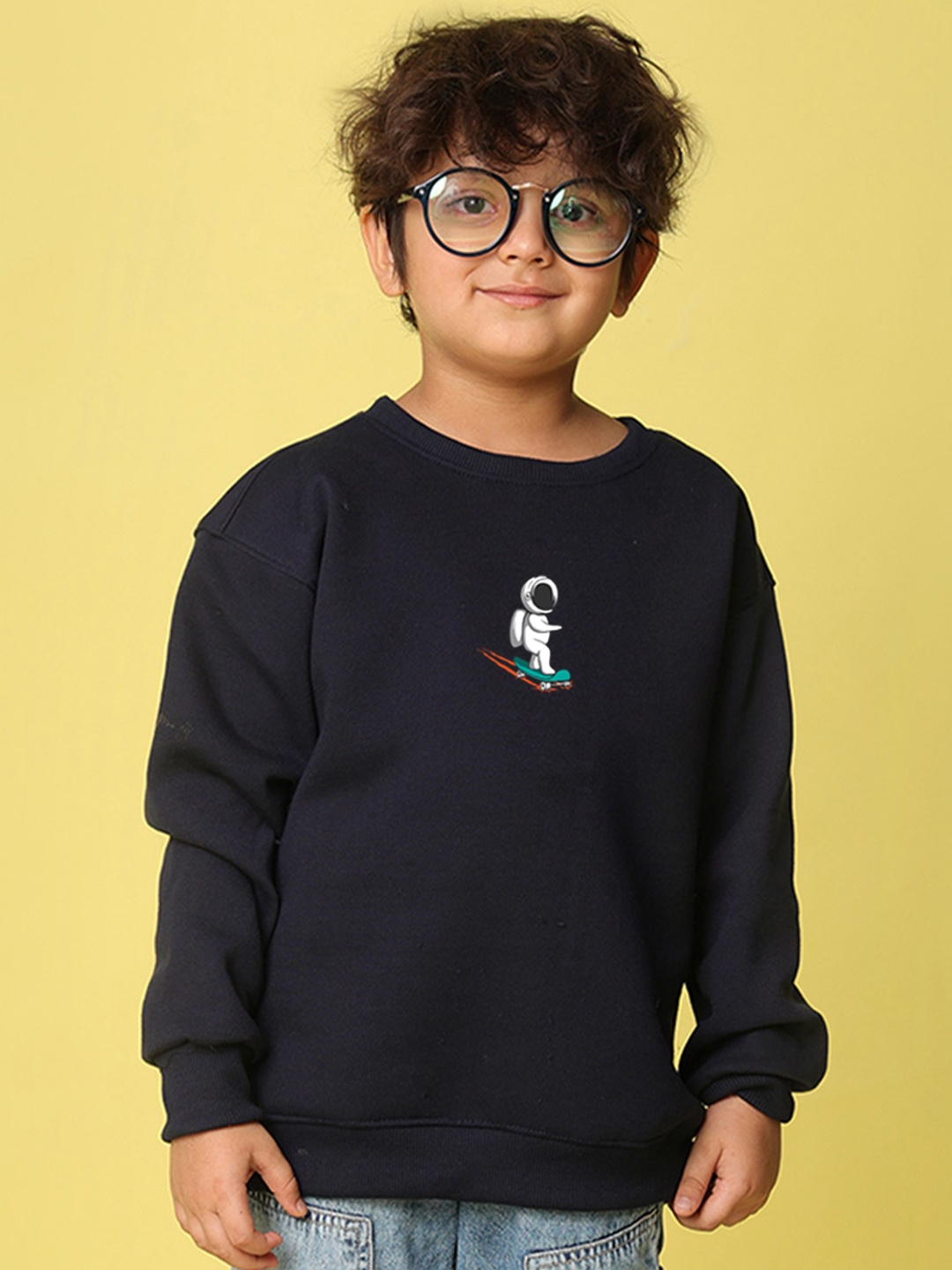 

NUSYL Kids Graphic Printed Oversized Sweatshirts, Blue