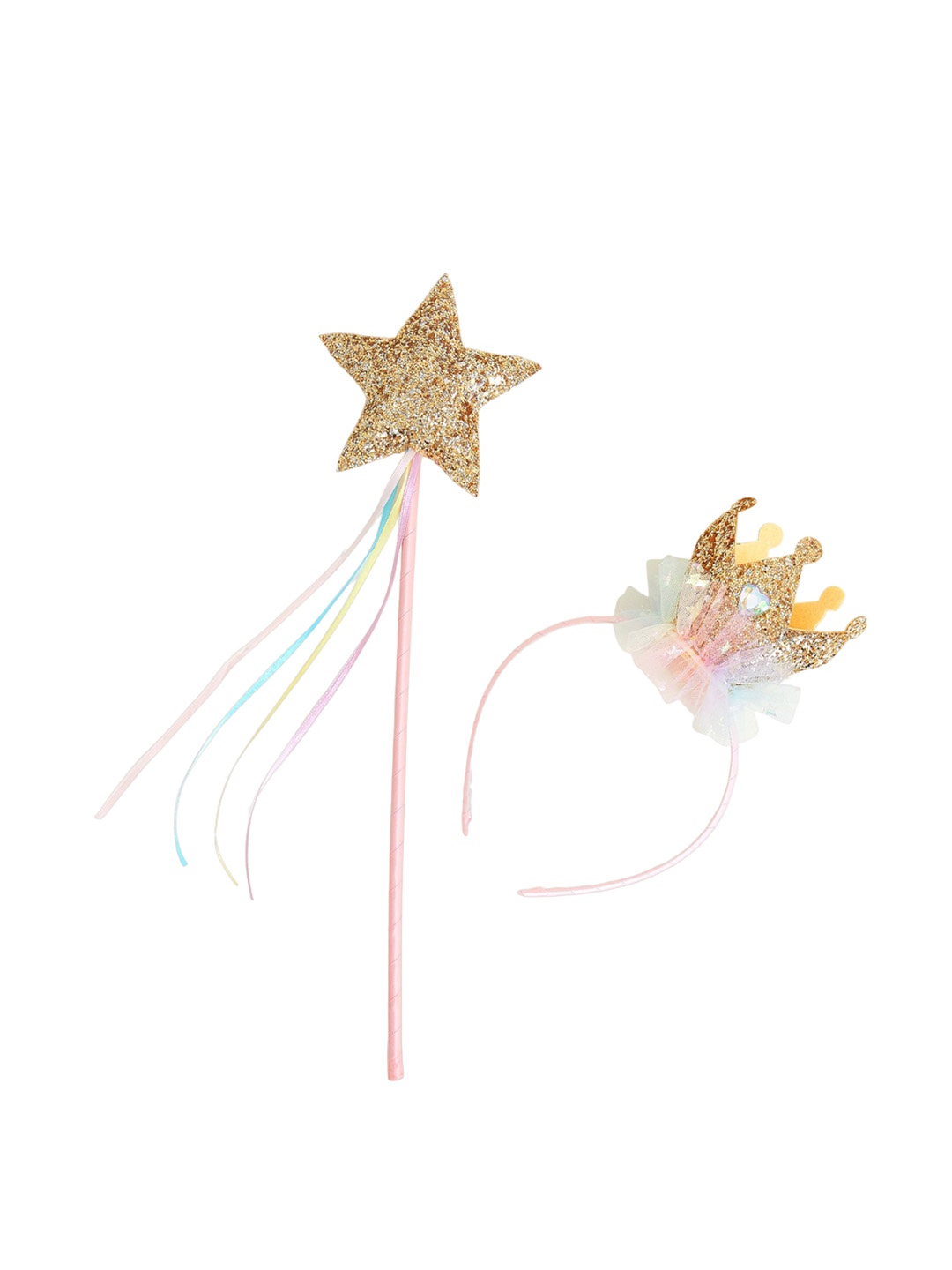 

Accessorize Girls Set of 2 Tiara And Wand Dress Up Set, Pink