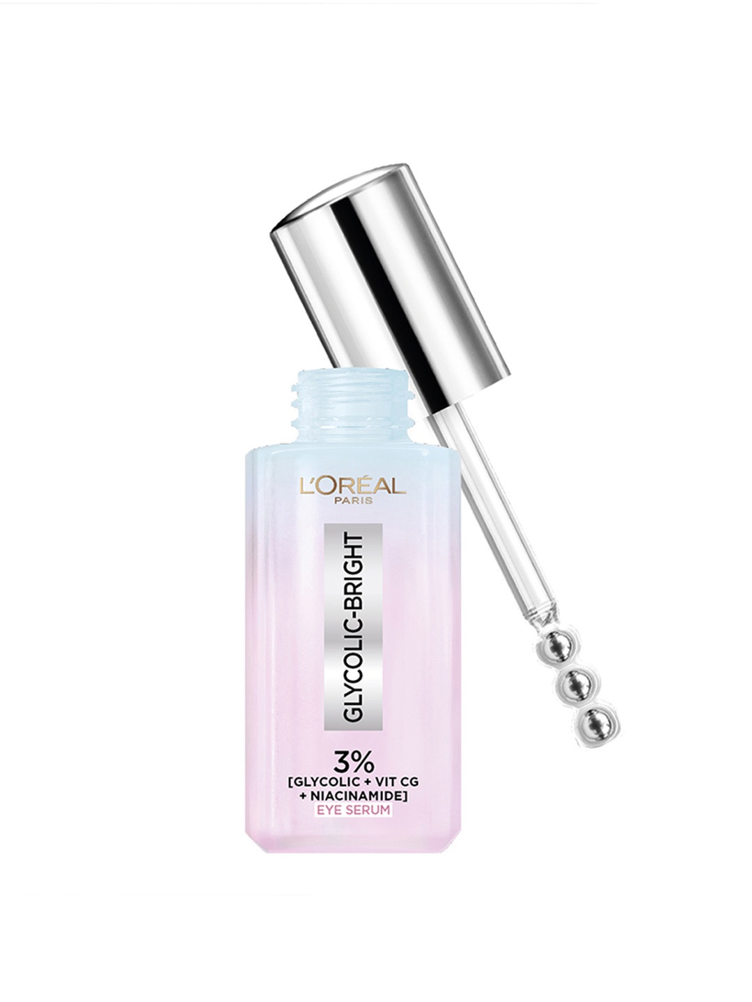 

LOreal Paris Glycolic Bright Dark Circle Eye Serum with Glycolic, Niacinamide & Vitamin CG, Pink