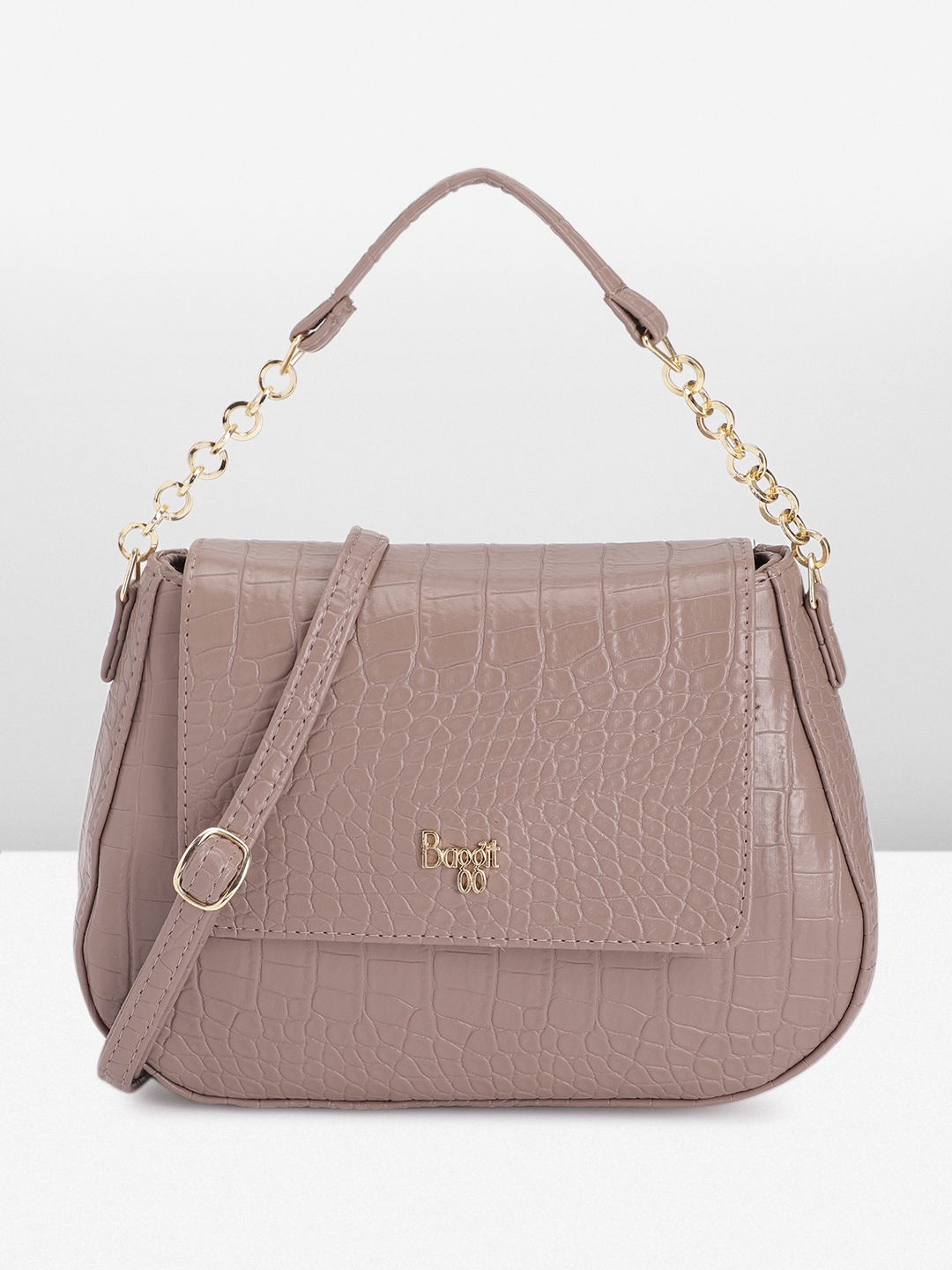 

Baggit Animal Textured Structured Handheld Bag, Mauve
