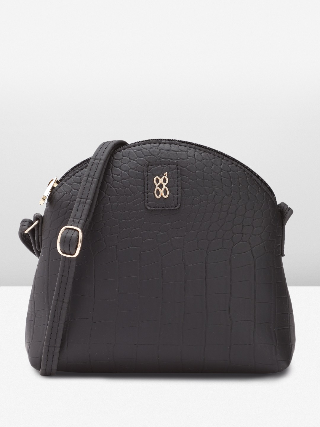 

Baggit Animal Textured Structured Sling Bag, Black