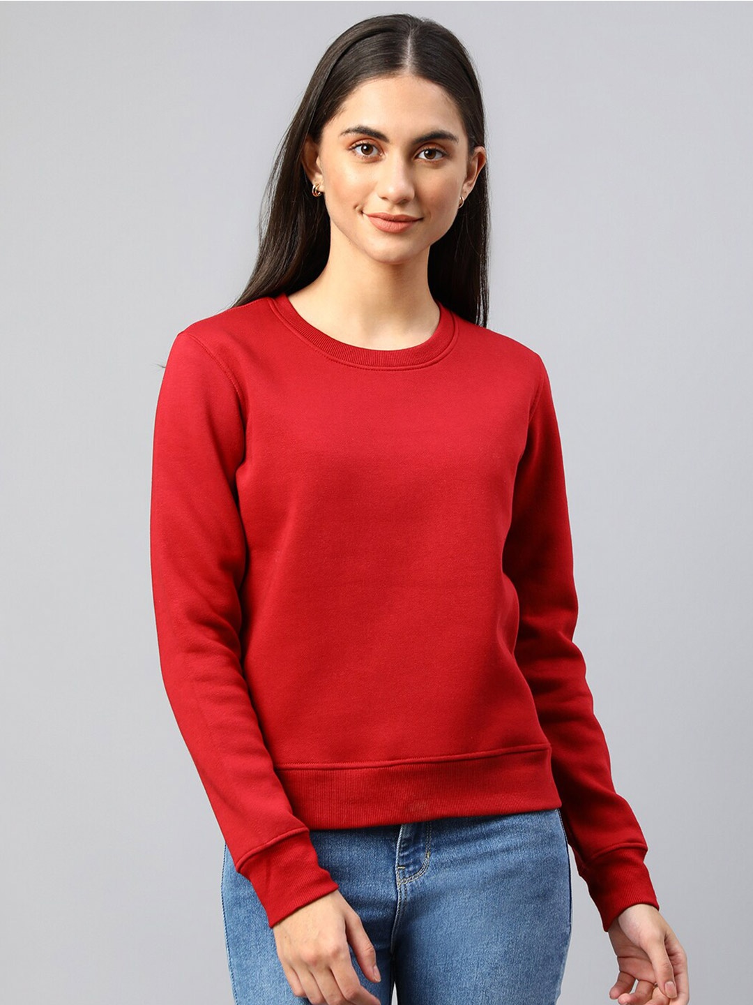 

Xpose Round Neck Wool Sweatshirt, Maroon