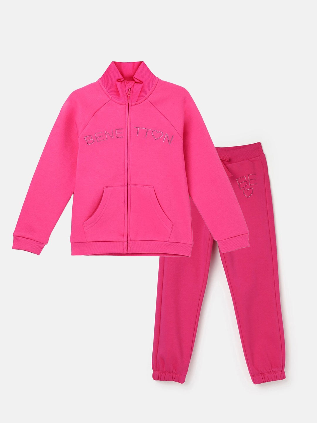 

United Colors of Benetton Girls Sweatshirt and Joggers, Fuchsia