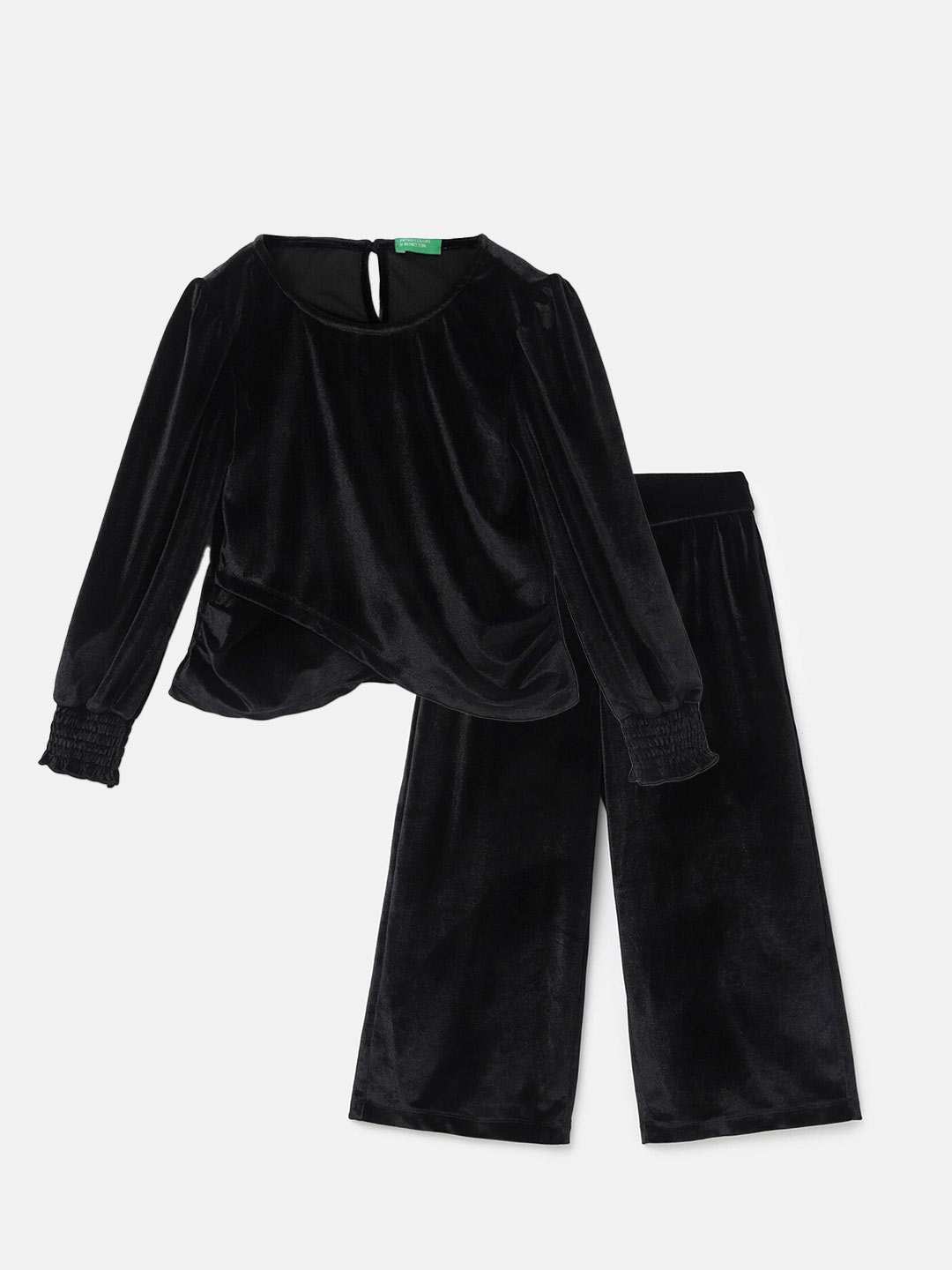 United Colors of Benetton Girls Top and Palazzos, Black