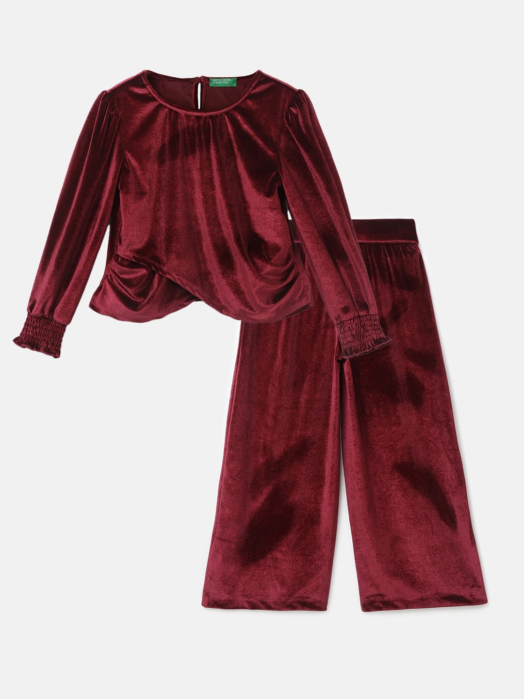 

United Colors of Benetton Girls Top and Palazzos, Maroon