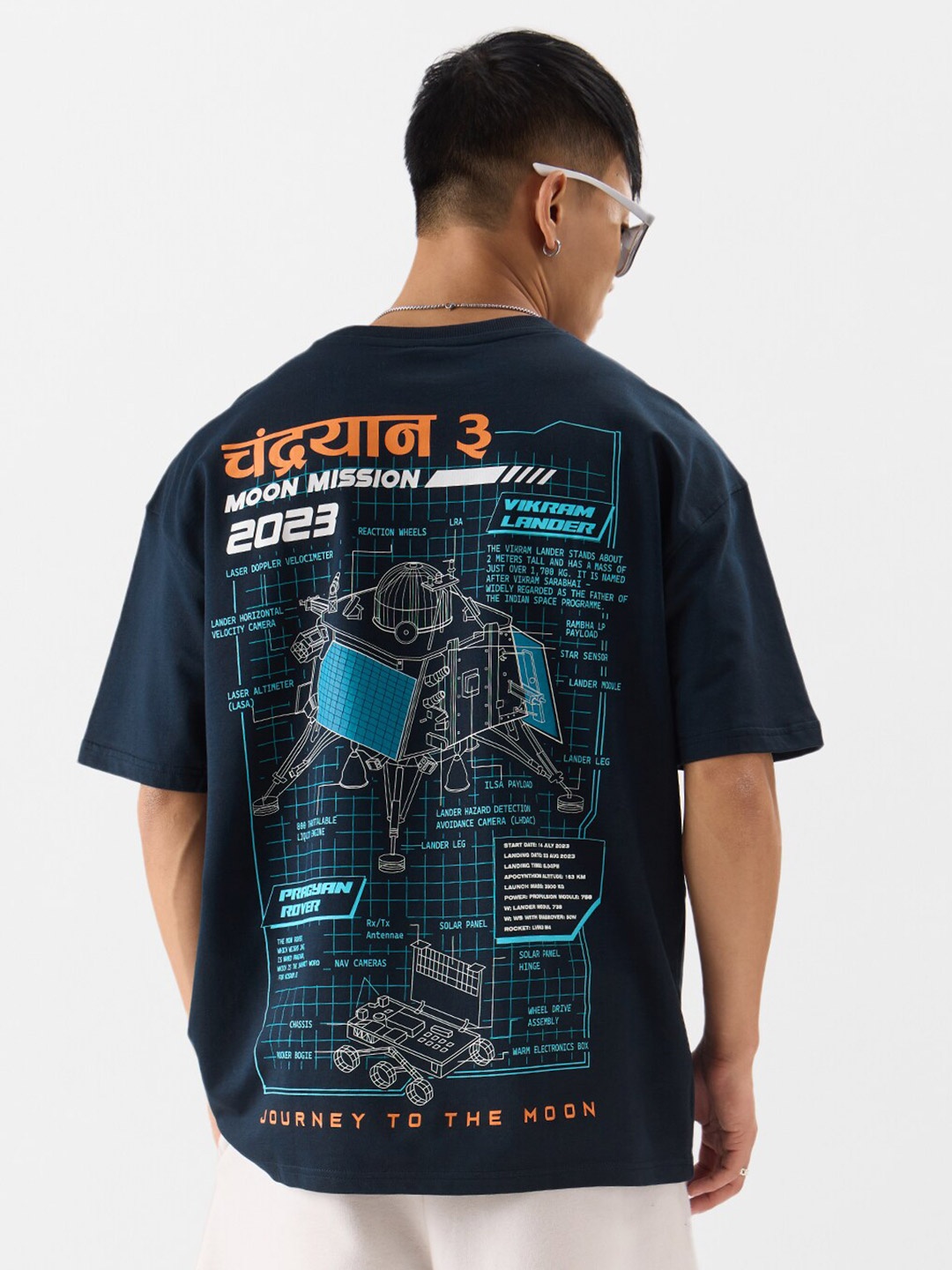 

The Souled Store Typography Printed Cotton Oversized T-shirt, Navy blue