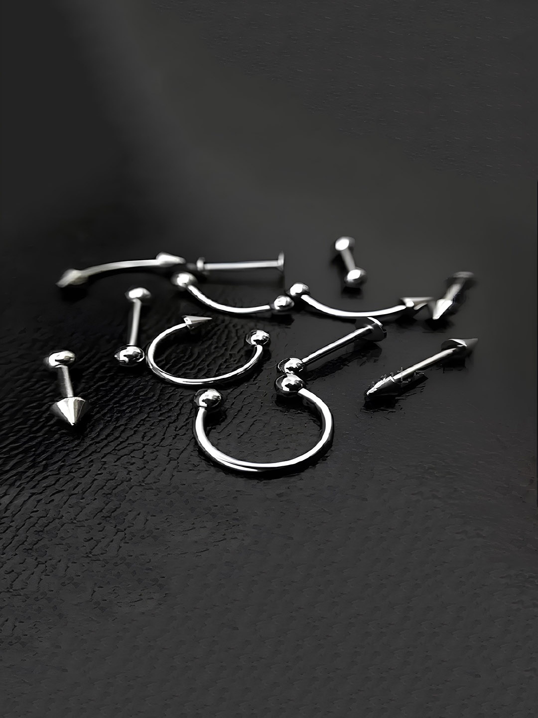 

KARISHMA KREATIONS Set Of 12 Silver-Plated Contemporary Studs Earrings