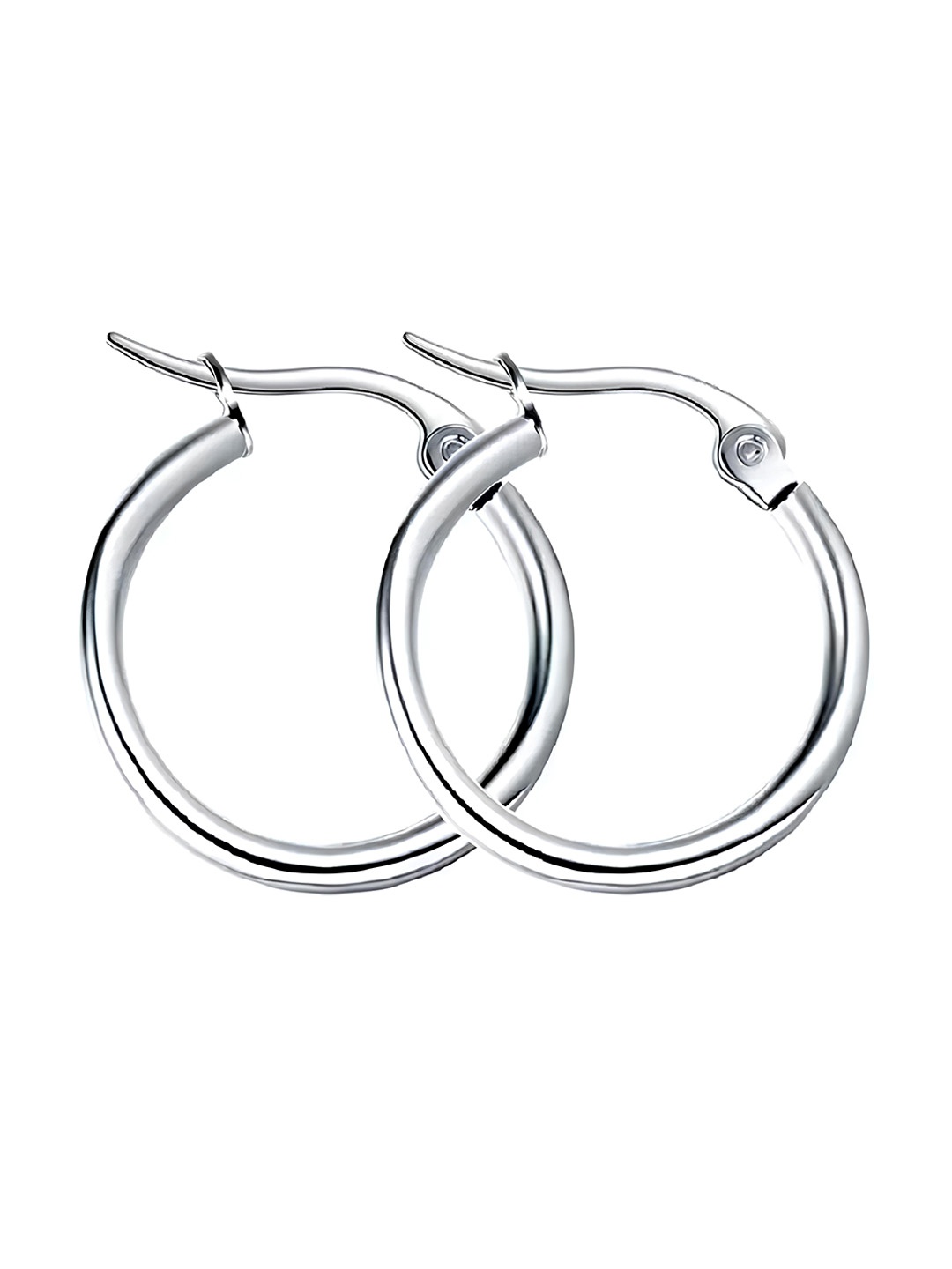 

KARISHMA KREATIONS Men Silver-Plated Stainless Steel Hoop Earrings