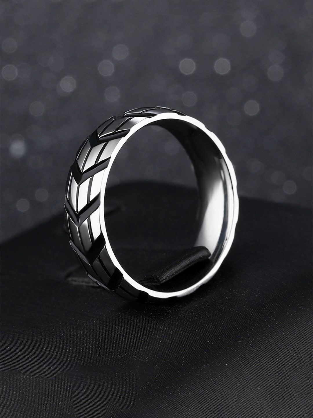 

WROGN Men Stainless Steel Finger Ring, Silver