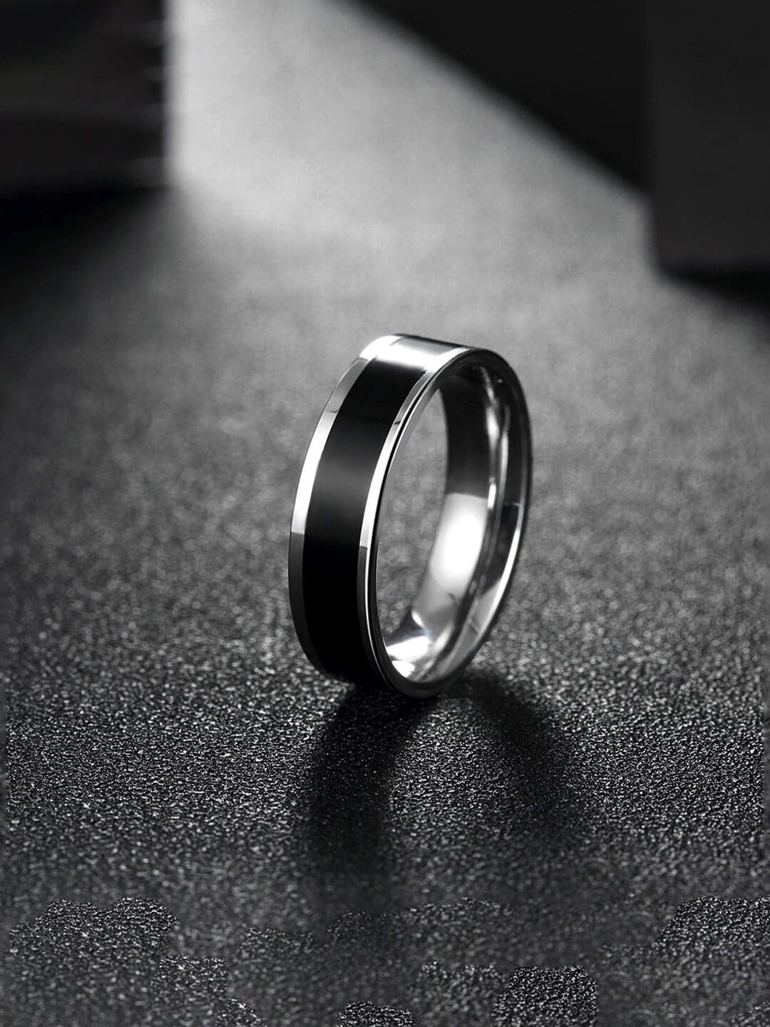 

WROGN Men Stainless Steel Finger Ring, Black