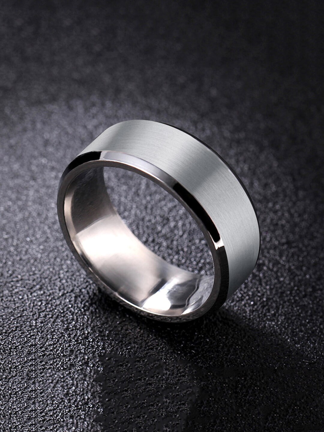 

WROGN Men Stainless Steel Band Finger Ring, Silver