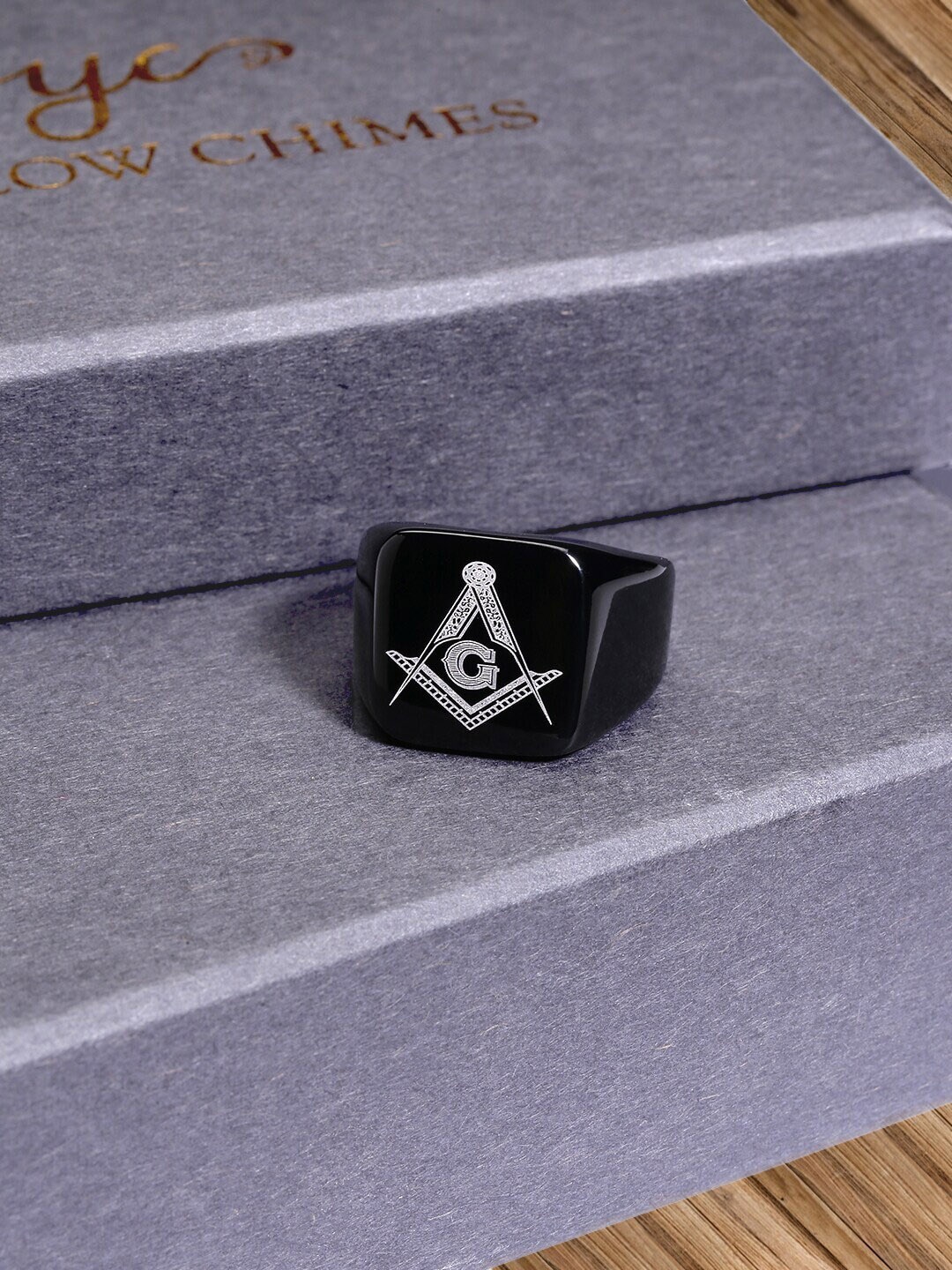 

WROGN Men Stainless Steel Finger Ring, Black