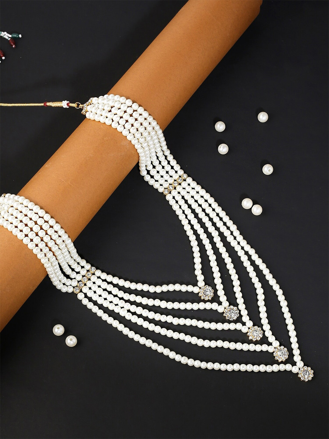 

WROGN Men Gold-Plated Beaded Layered Necklace