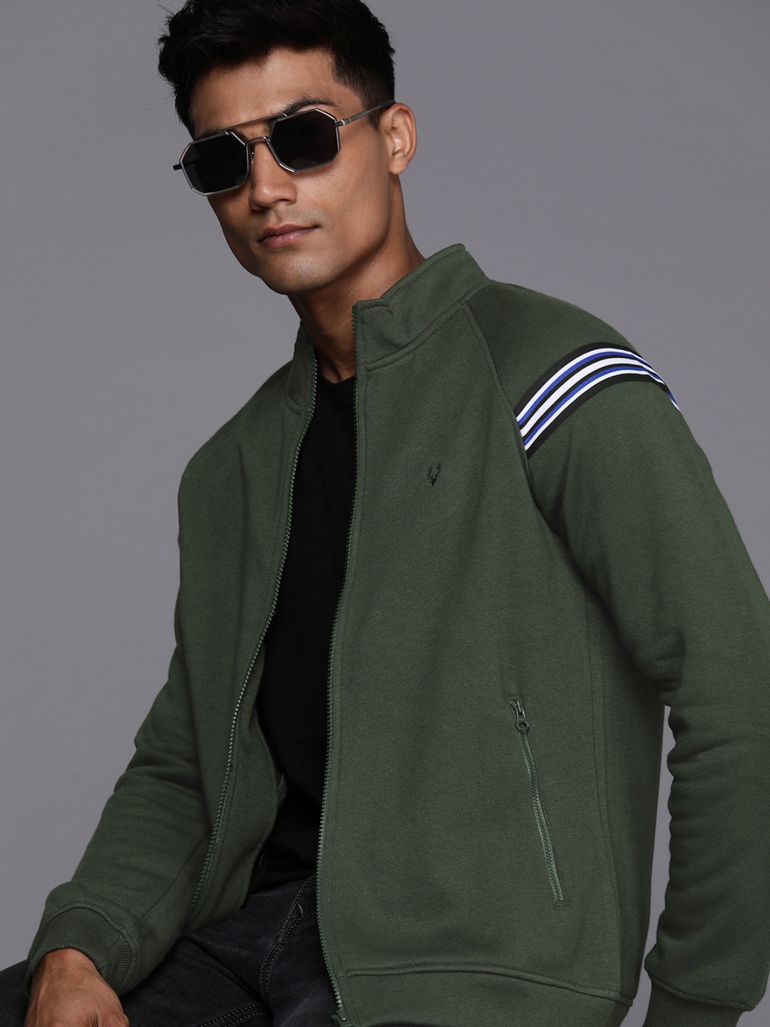 

Allen Solly Mock Collar Sweatshirt, Olive