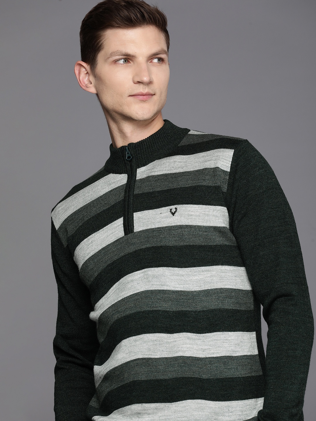 

Allen Solly Long Sleeves Striped Pullover, Green