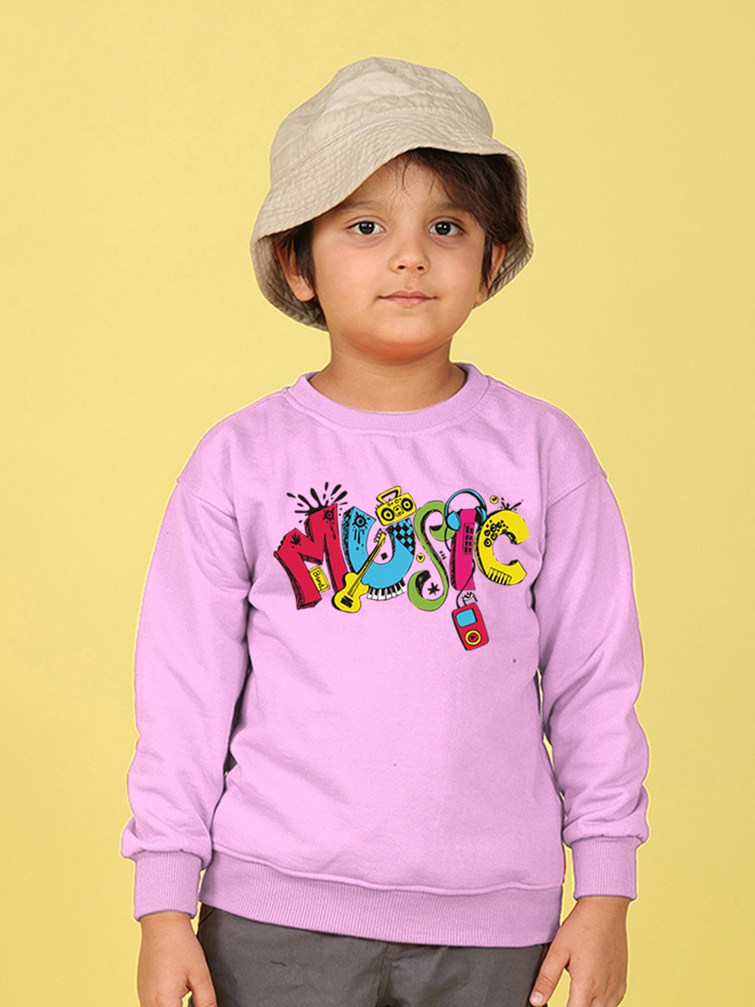 

NUSYL Kids Typography Printed Oversized Sweatshirt, Purple