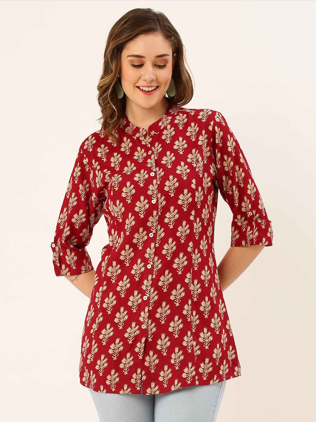 

ZOLA Floral Printed Tunic, Maroon