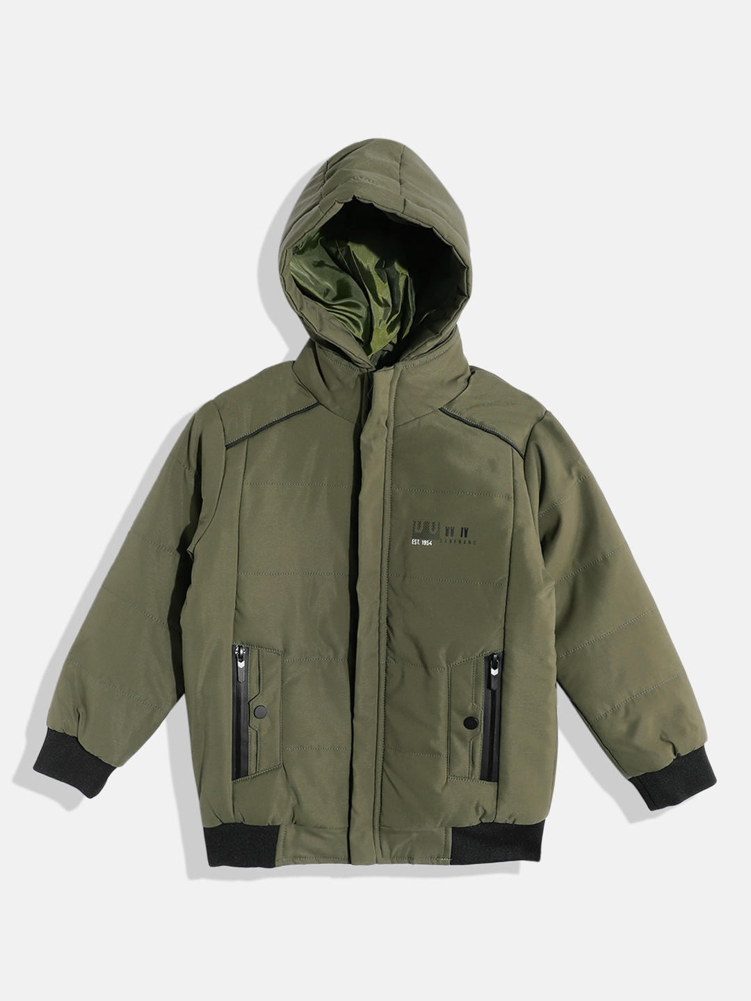 

Fort Collins Boys Hooded Bomber Jacket, Olive