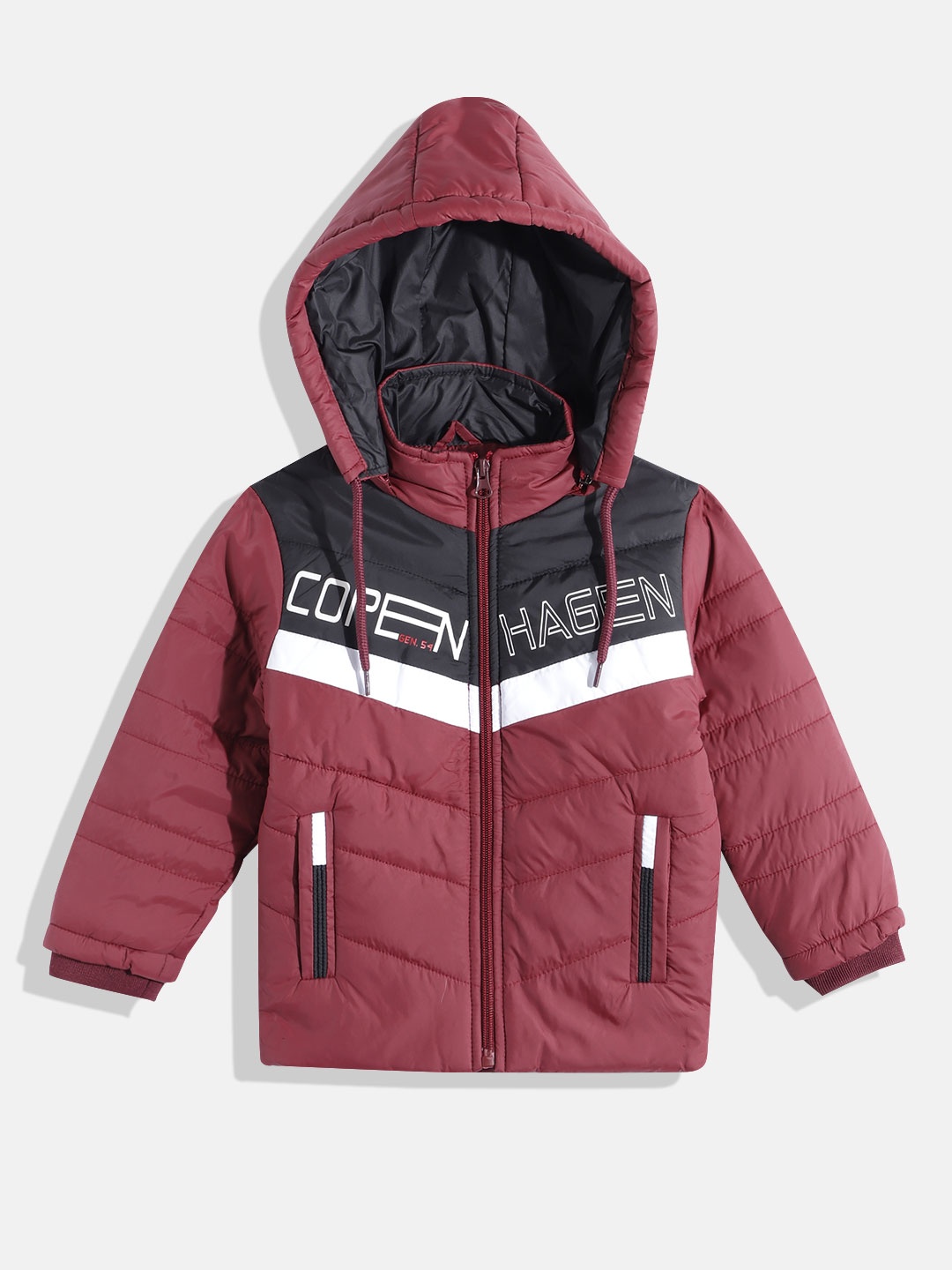 

Fort Collins Boys Striped Hooded Padded Jacket, Maroon