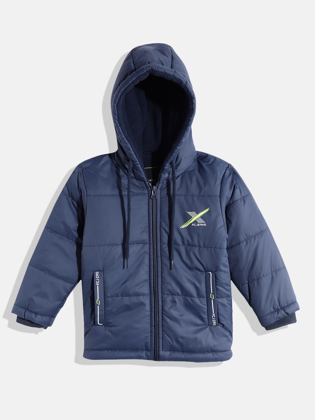 

Fort Collins Boys Typography Printed Detail Hooded Padded Jacket, Navy blue