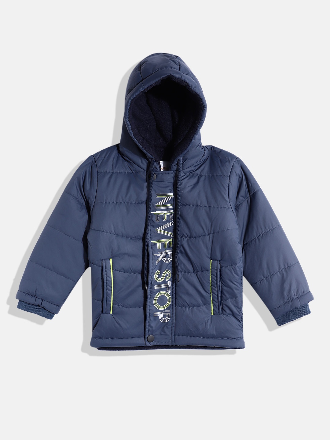 

Fort Collins Boys Typography Printed Hooded Padded Jacket, Navy blue