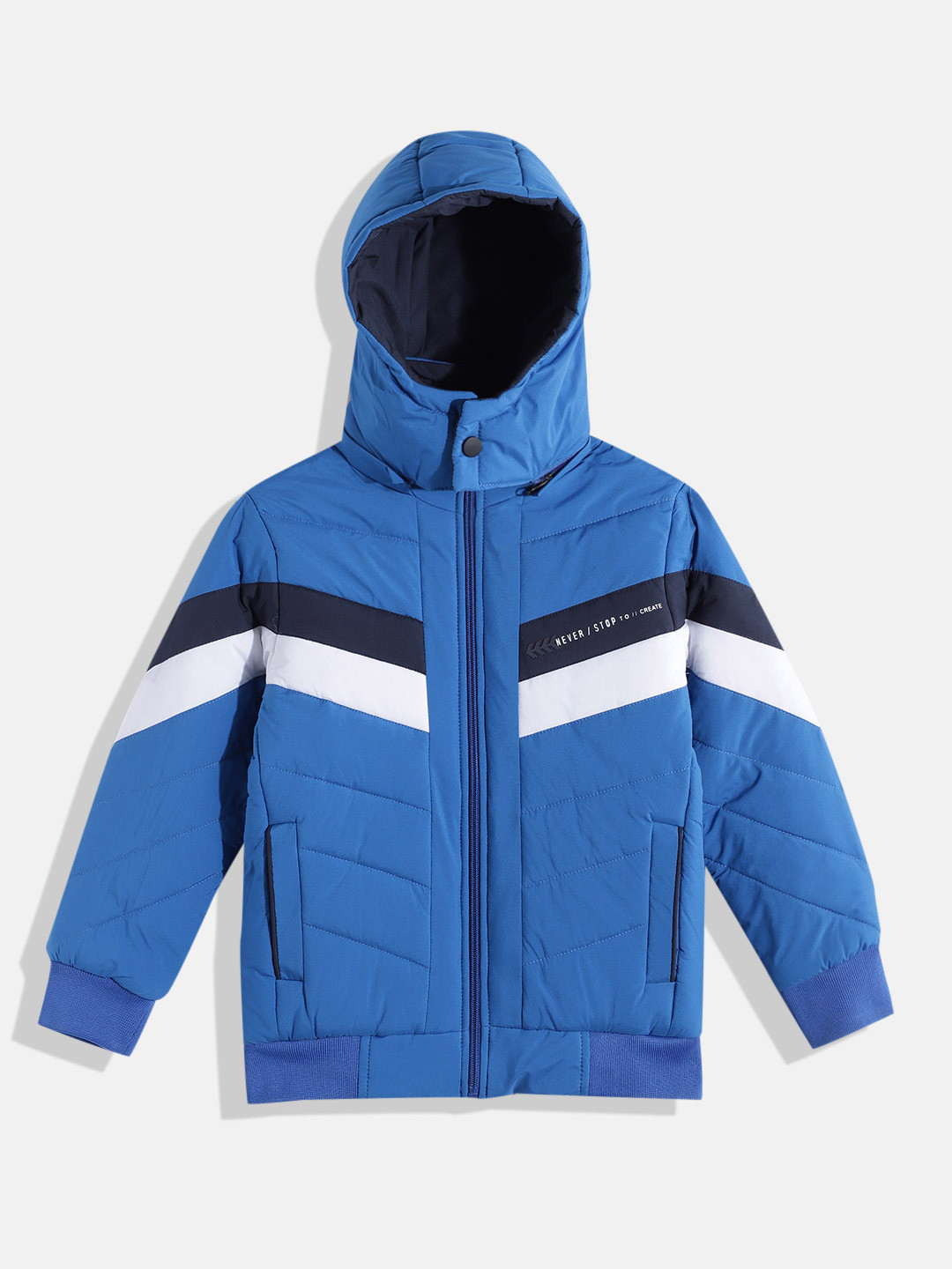 

Fort Collins Boys Striped Hooded Bomber Jacket, Blue