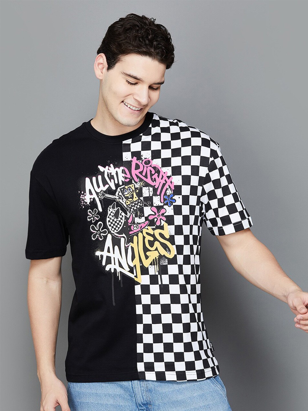 

Fame Forever by Lifestyle Typography Printed Cotton Casual T-Shirt, Black