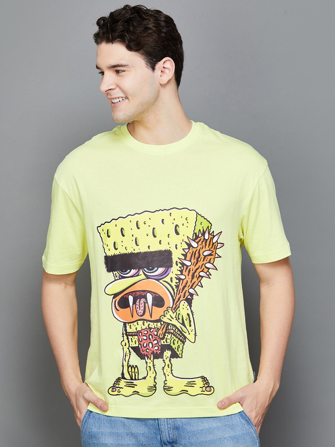 

Fame Forever by Lifestyle Graphic Printed Round Neck Cotton T-shirt, Yellow