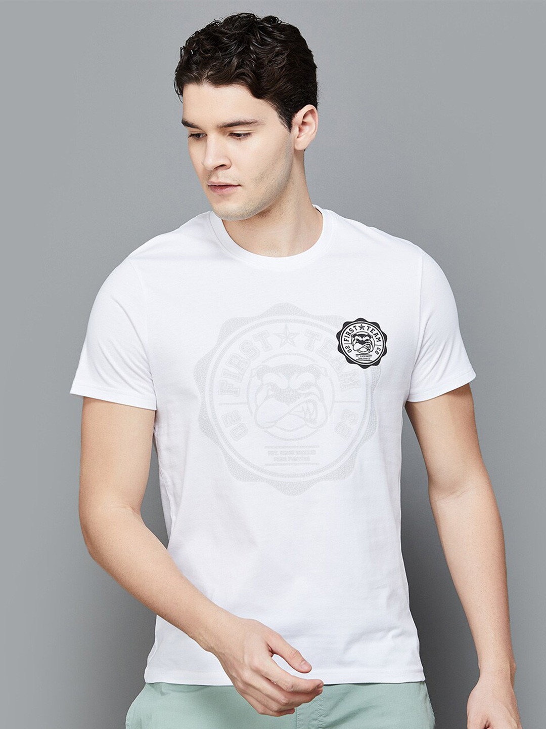 

Fame Forever by Lifestyle Graphic Printed Cotton Casual T-Shirt, White