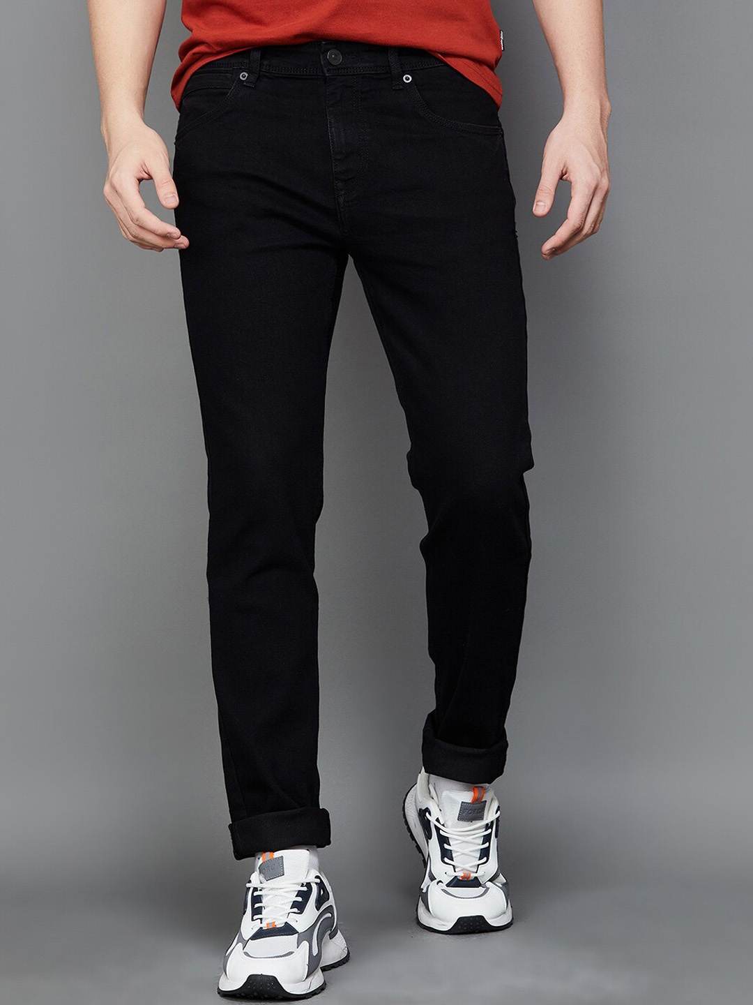 

Fame Forever by Lifestyle Men Cotton Tapered Fit Jeans, Black
