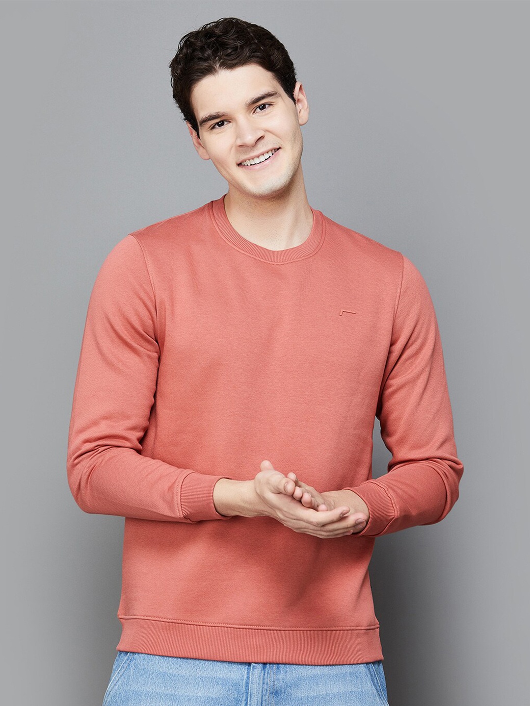 

Fame Forever by Lifestyle Round Neck Cotton Pullover Sweatshirt, Pink
