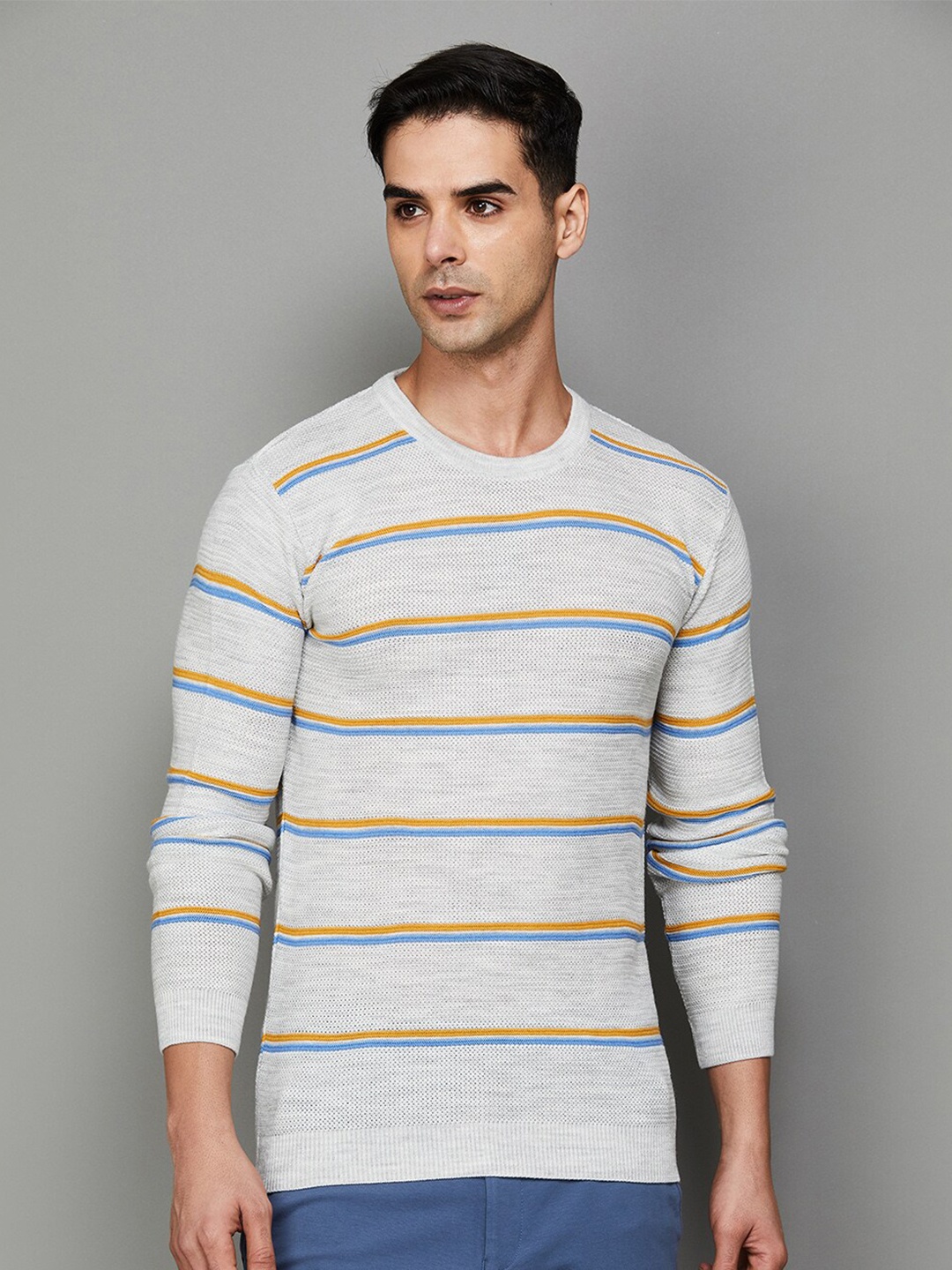 

CODE by Lifestyle Striped Cotton T-shirt, White