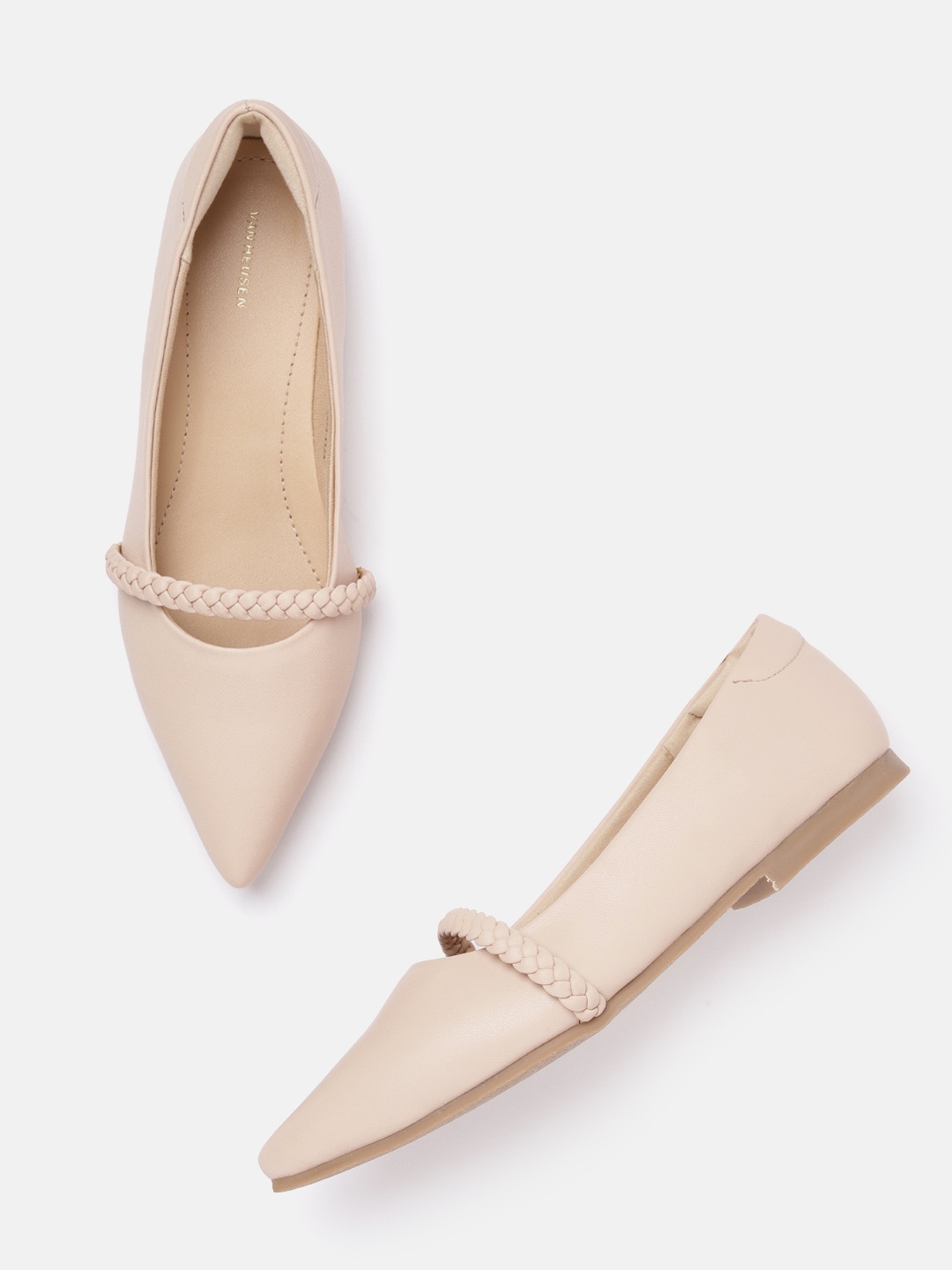 

Van Heusen Woman Pointed-Toe Ballerinas with Braided-Detail, Beige