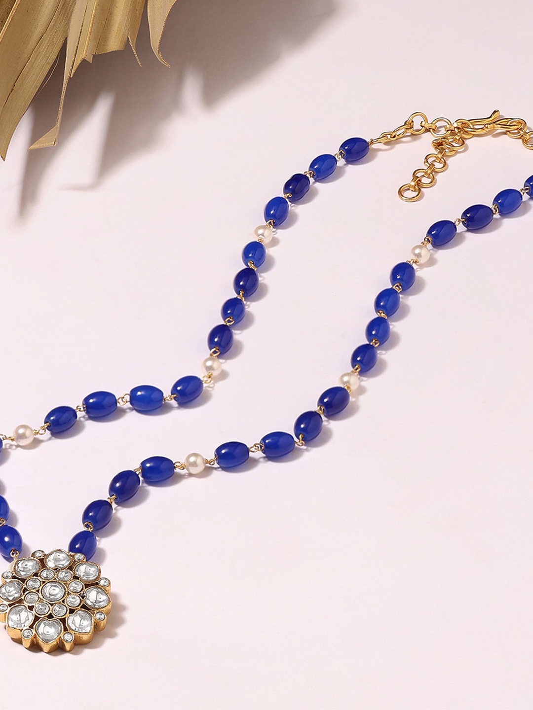 

ahilya 92.5 Sterling Silver Beaded Necklace, Blue