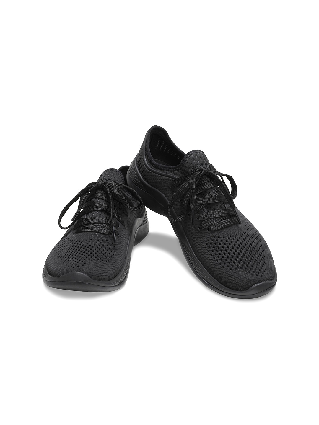 

Crocs Women Perforated Lace-Up Sneakers, Black