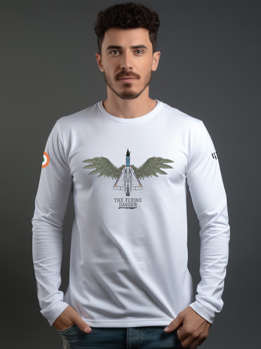 

Aero Armour Unisex Graphic Printed Pure Cotton T-shirt, White