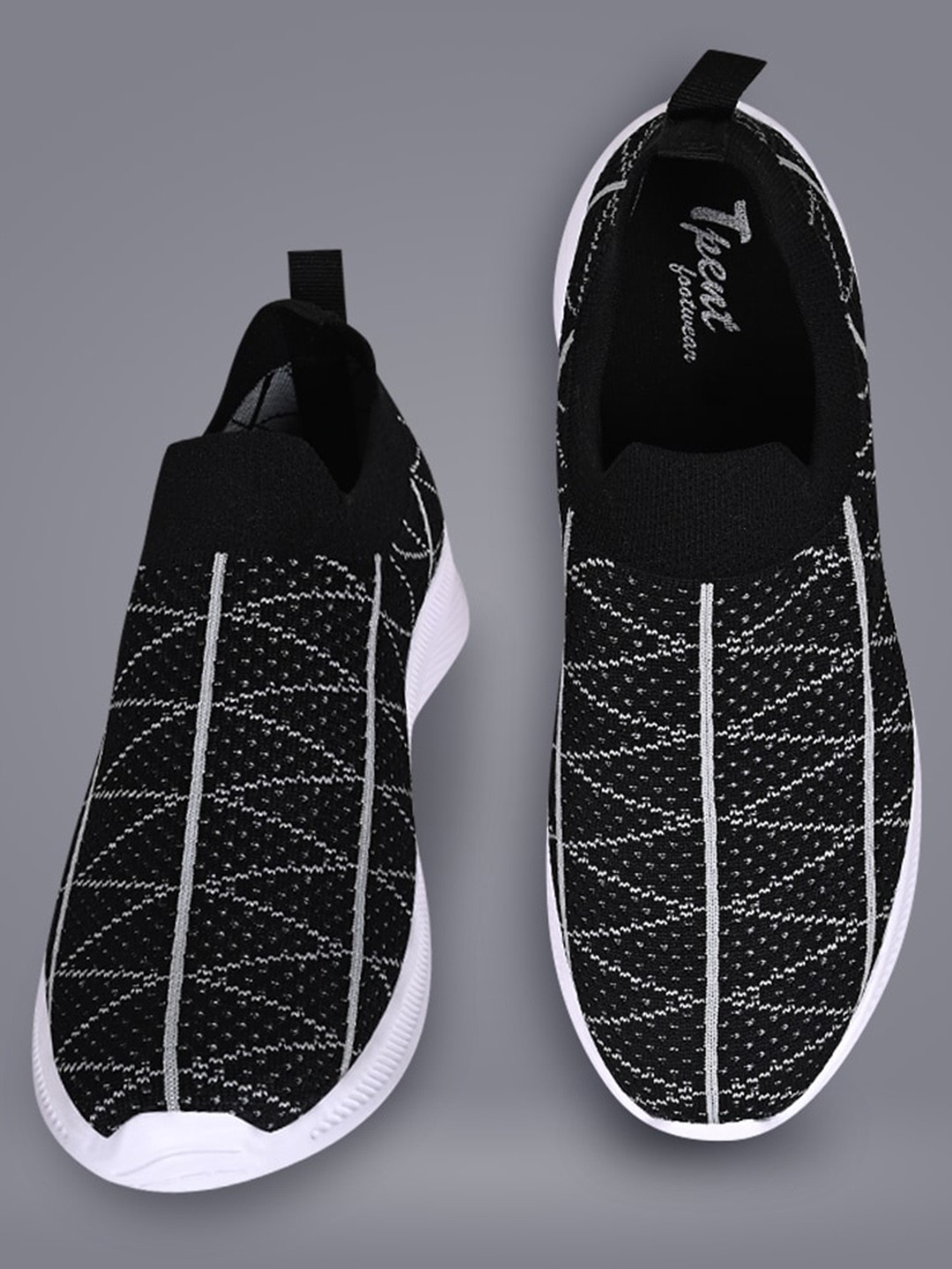 

TPENT Women Lightweight Mesh Slip-On Sneakers, Black