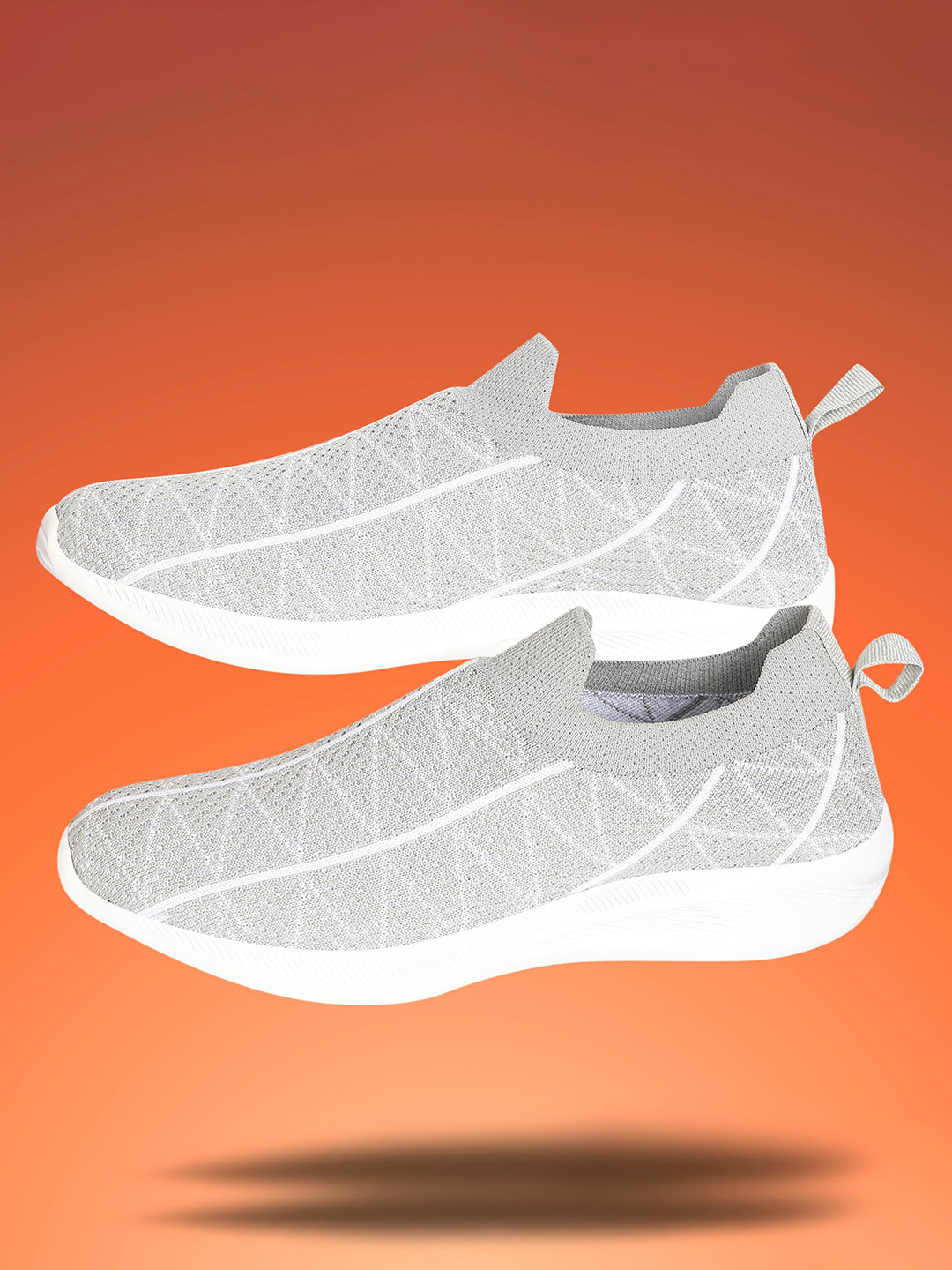 

TPENT Women Lightweight Mesh Slip-On Sneakers, Grey melange