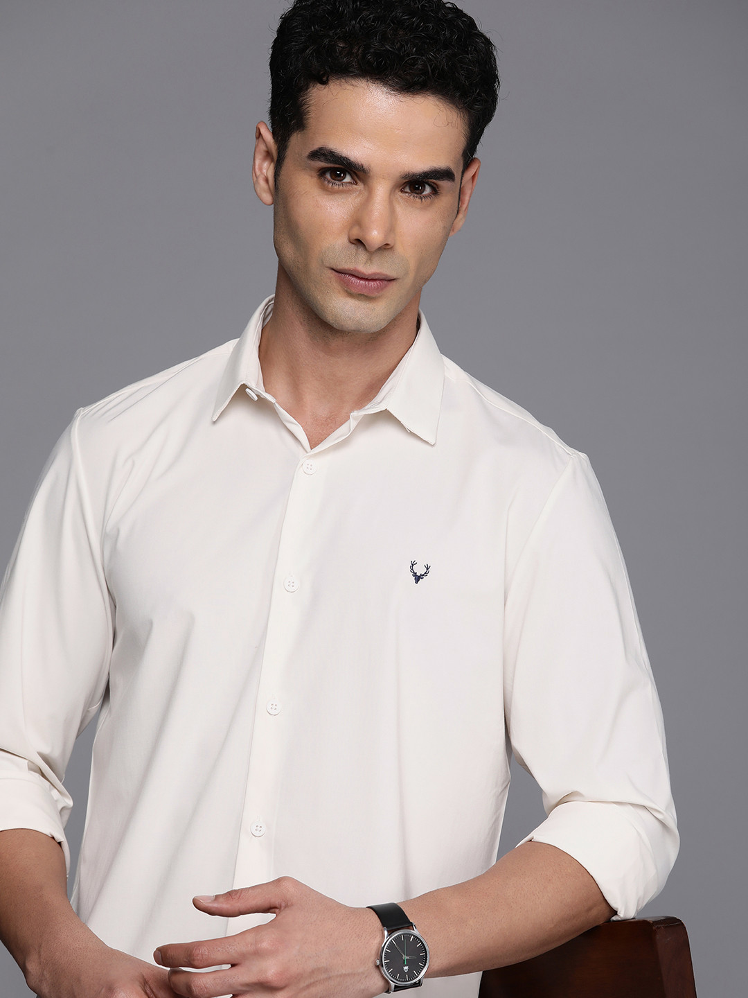 

Allen Solly Men Comfort Slim Fit Casual Shirt, Cream