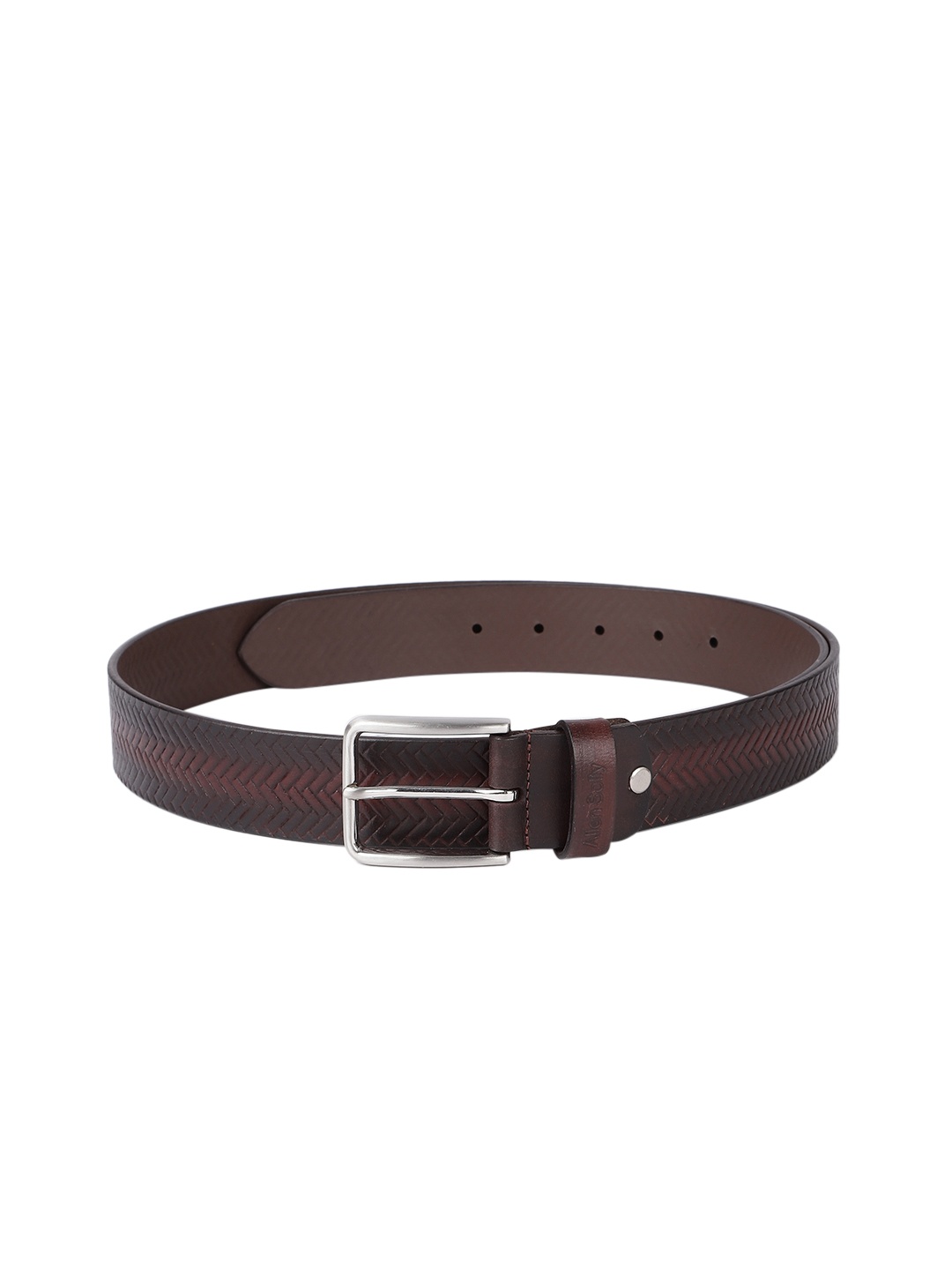 

Allen Solly Men Textured Leather Belt, Maroon
