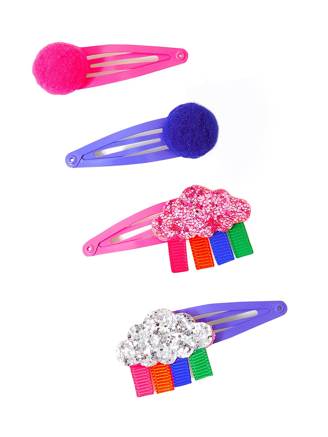 

Accessorize Girls Set Of 4 Embellished Tic Tac Hair Clip, Pink