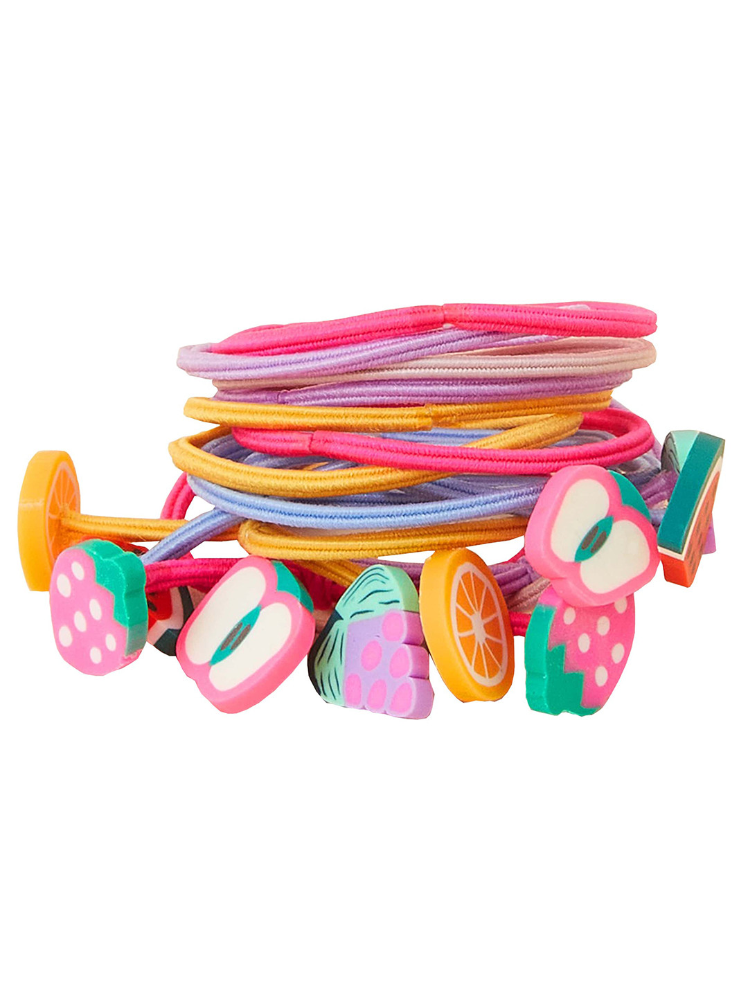 

Accessorize Girls Set Of 14 Embellished Ponytail Holders, Pink