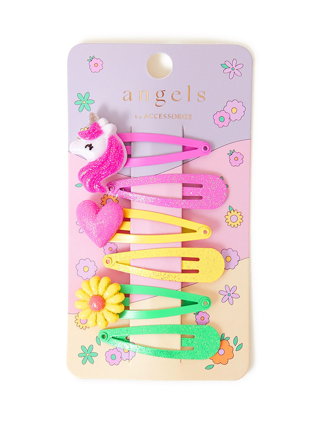 

Accessorize Girls Set Of 6 Embellished Tic Tac Hair Clip, Pink