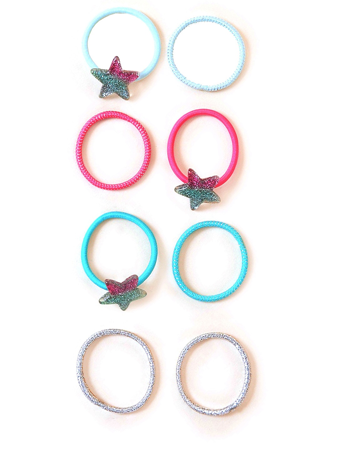 

Accessorize Girls Set Of 4 Embellished Ponytail Holders, Blue