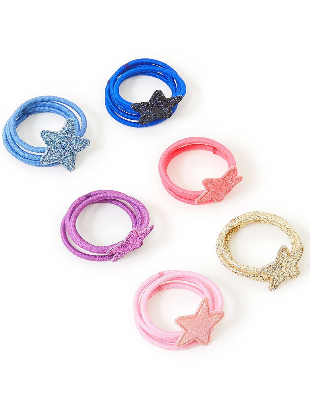 

Accessorize Girls 24Pcs Embellished Ponytail Holders, Blue
