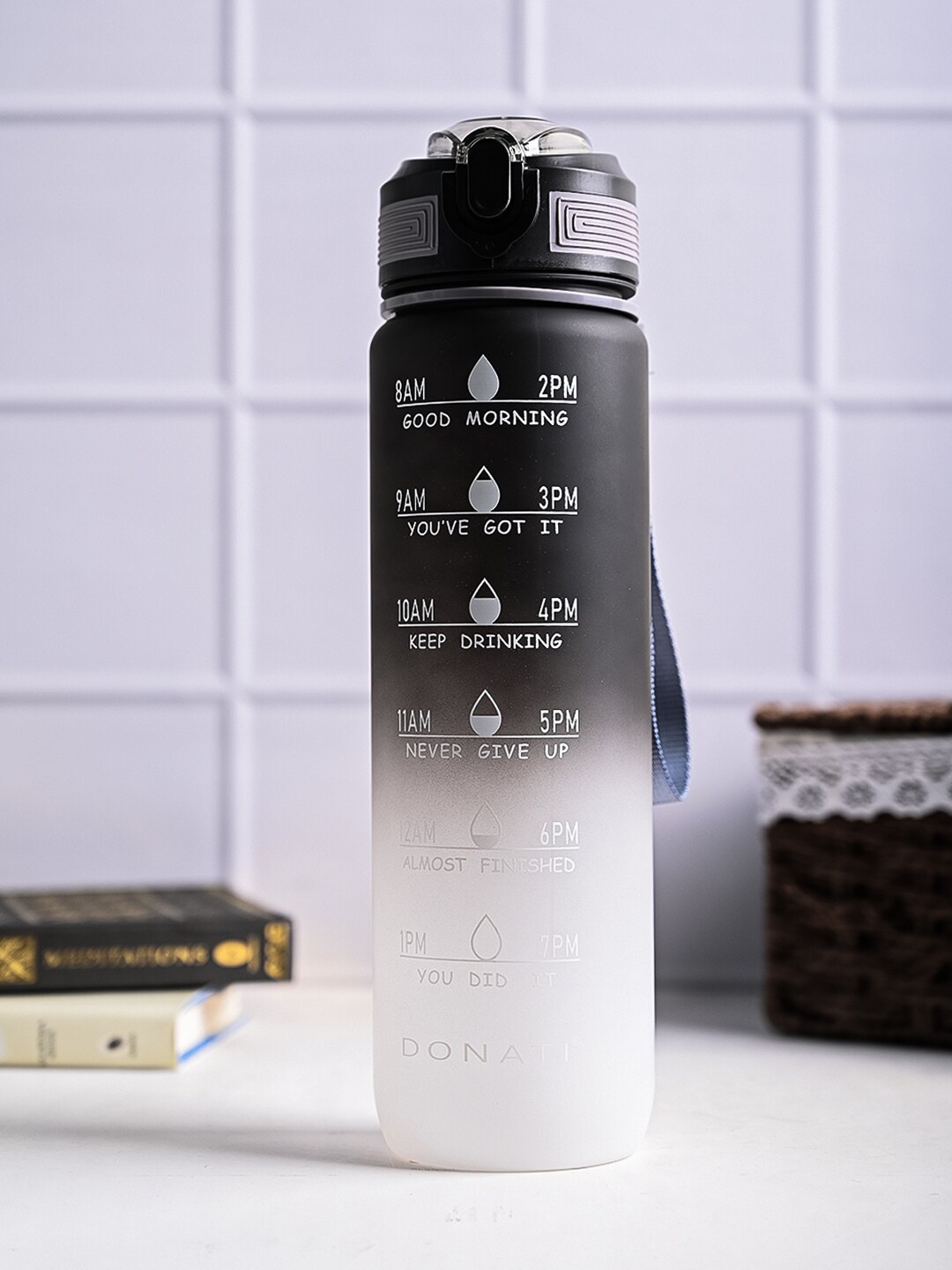 

MARKET99 Black Printed Sipper Water Bottle 1 L