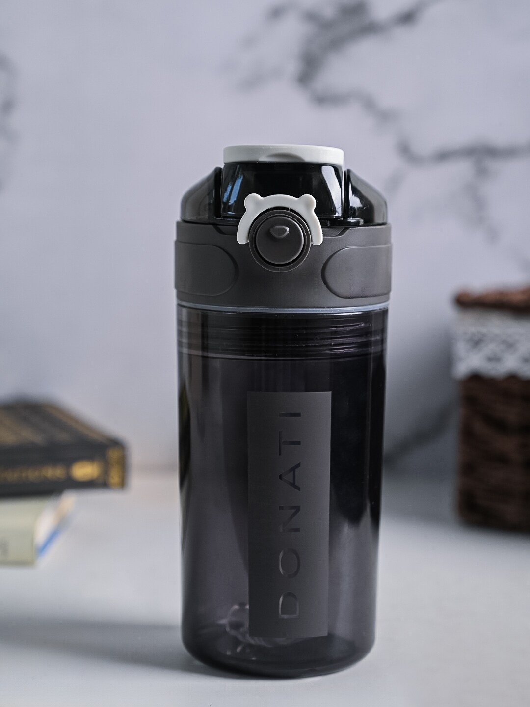 

MARKET99 Black Printed Sipper Water Bottle 450 ml