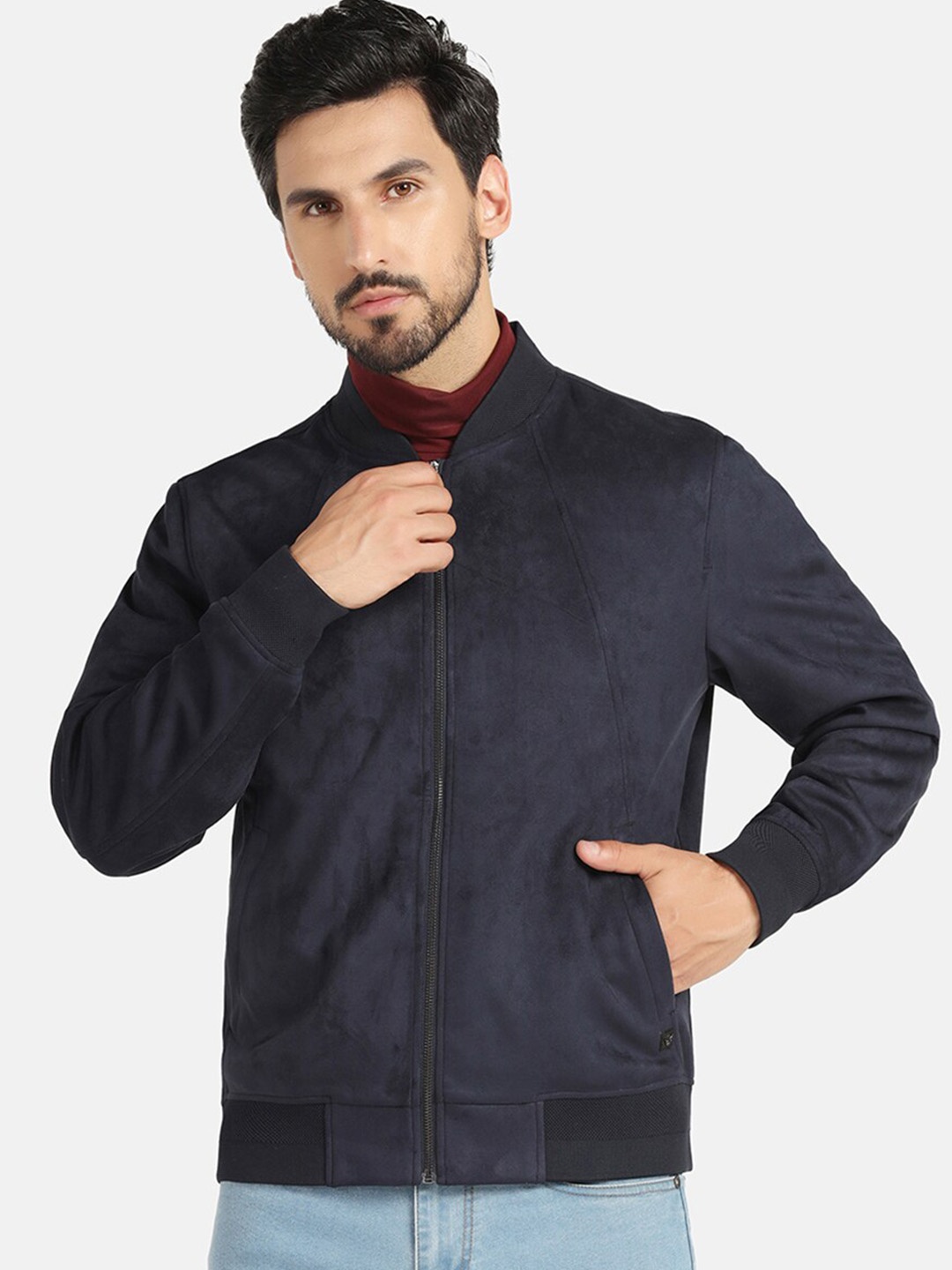 

Blackberrys Mock Collar Bomber Jacket, Navy blue