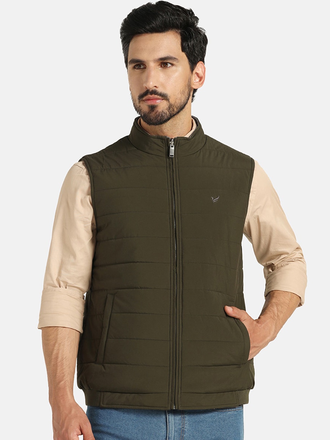 

Blackberrys Sleeveless Mock Collar Padded Jacket, Green